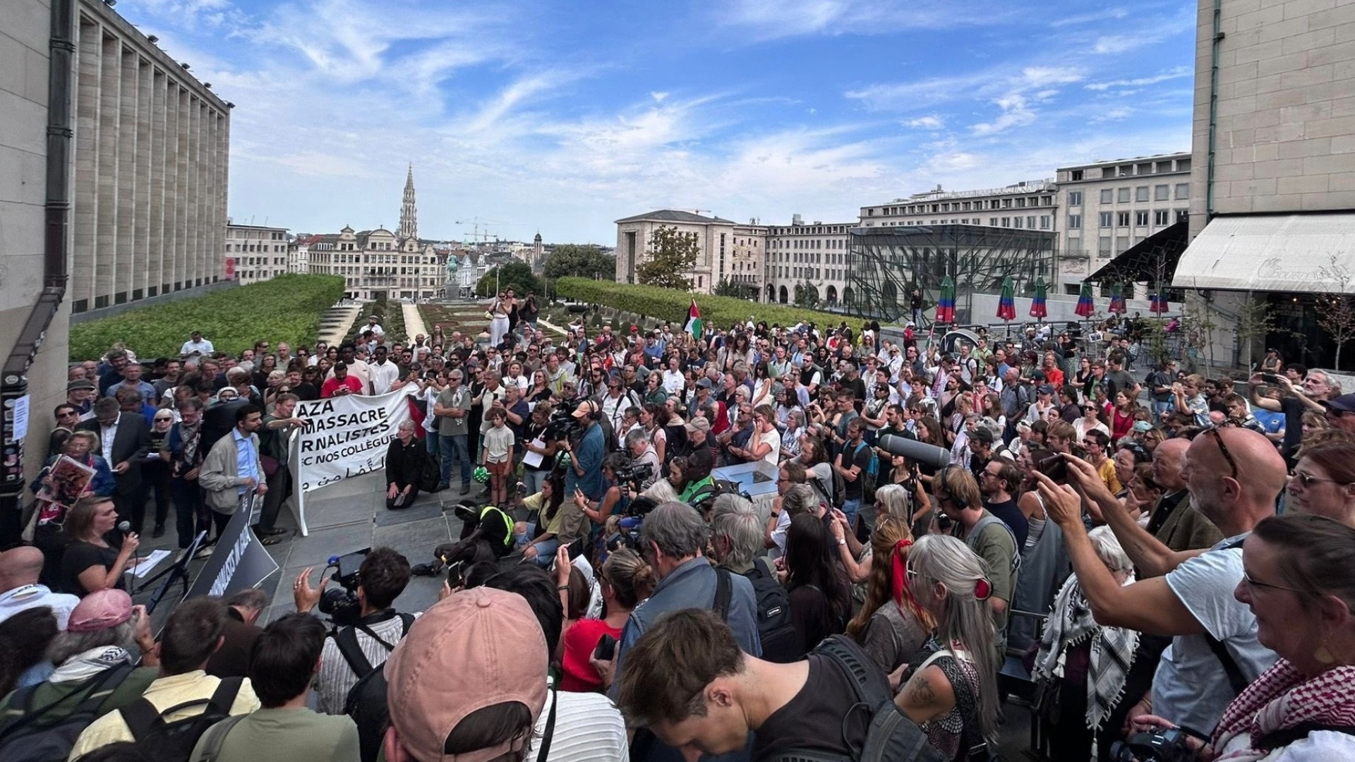 Action in Brussels in support of journalists in Gaza