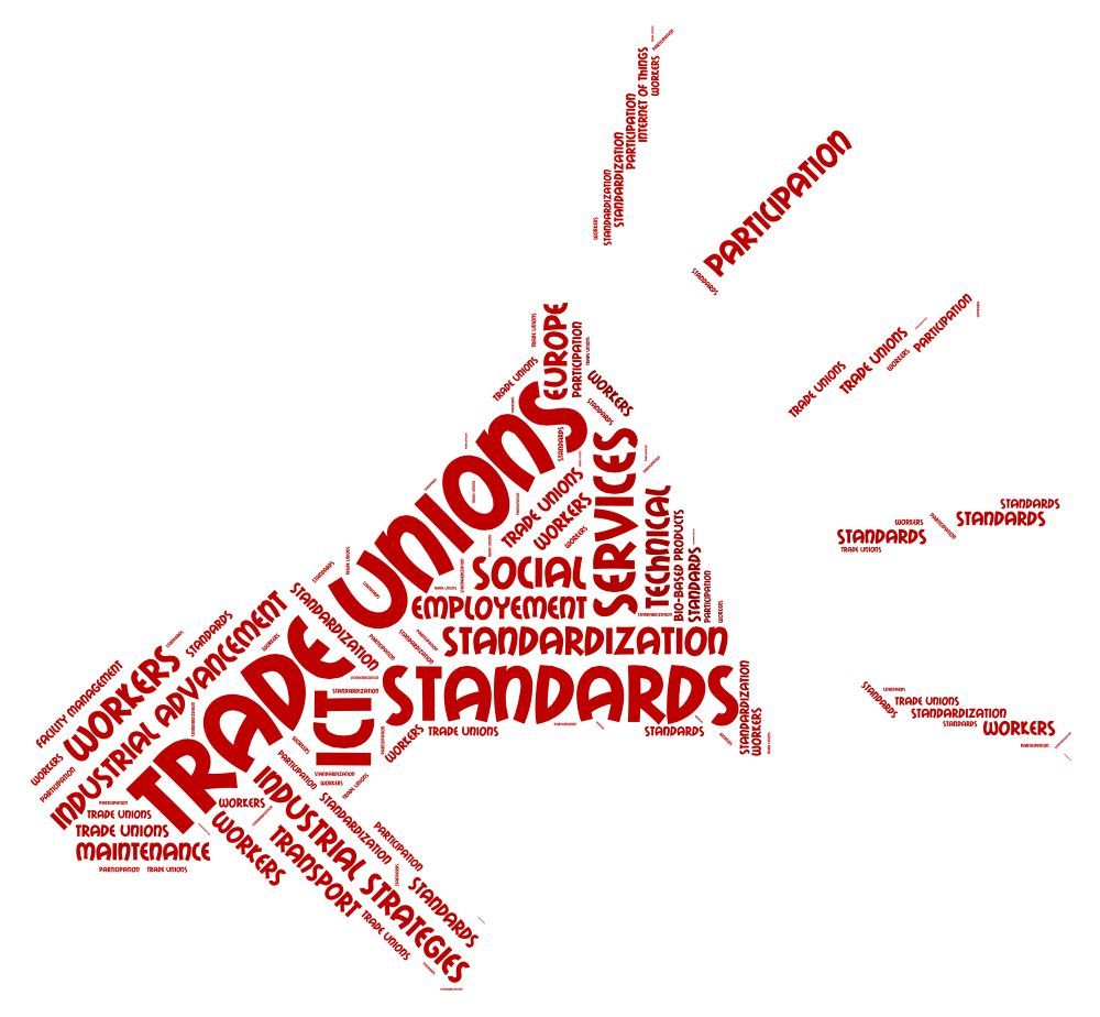 megaphone with trade union words