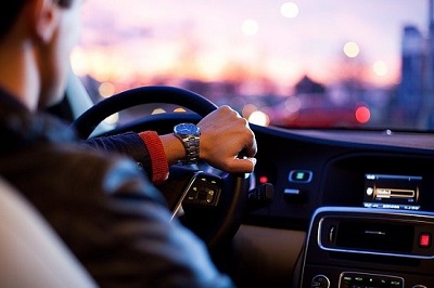 car driver at the wheel