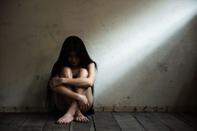 young trafficked woman