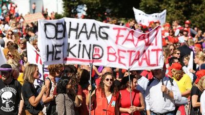 youth workers in demonstration