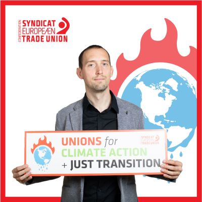 ETUC Confederal Secretary Ludovic Voet supporting a socially just ecological transition 