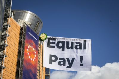 Gender Pay Transparency protest outside the European Commission