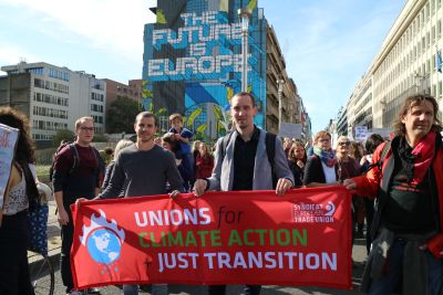 ETUC Confederal Secretary Ludovic Voet supporting a socially just ecological transition 