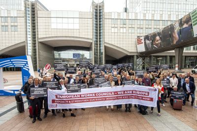 EWCs demonstate outside European Parliament 