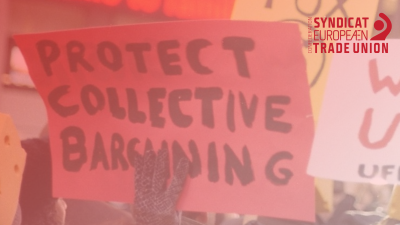 Sign saying protect collective bargaining