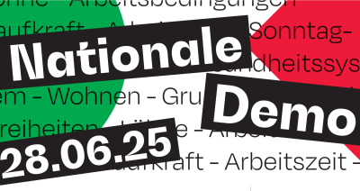 La couverture d'un tract de revendications pour la manifestation nationale luxembourgeoise du 28 juin 2025