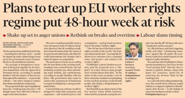 Financial Times front page 15/01/2021
