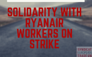 Solidarity with Ryanair workers on strike