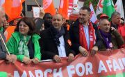ETUC demonstrating for fairer Europe for workers