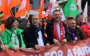 Luca Visentini & trade unions leaders march for a fairer Europe for workers 