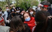 Turkish trade union leader being arrested 