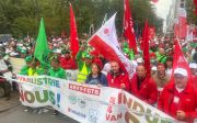 Trade union demonstration on closure of an Audi factory