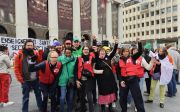 Picture of ETUC leadership and staff on a picket line in Brussels
