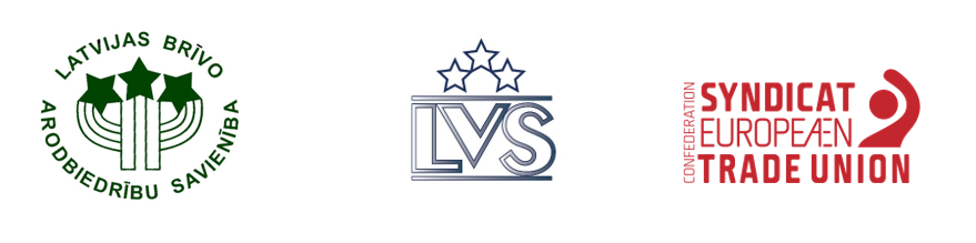 Logos of LBAS, LVS, ETUC