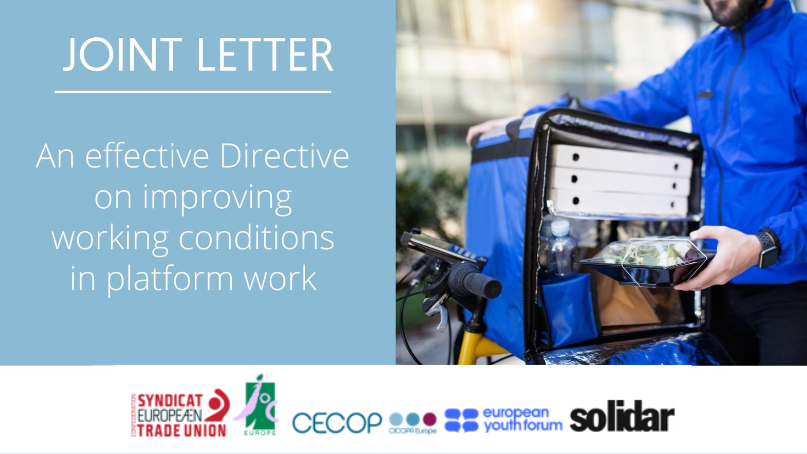 Joint letter for an effective Directive on improving conditions in platform work