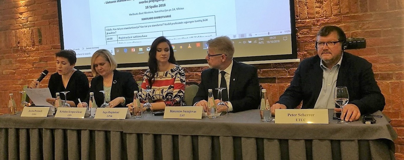 Speaker panel in Lithuanian event